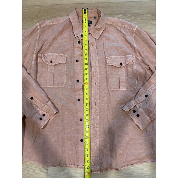 ORVIS Active Fit XL Linen Cotton Silk Blend Shirt Button Down Long Sleeve Pink - Picture 2 of 9